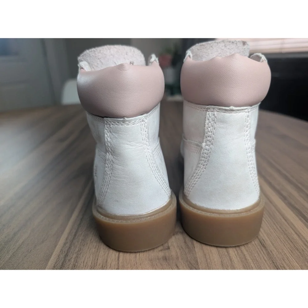 Timberland Premium 6 Inch Waterproof Boots Pink Nubuck Toddler Size 13.5 US Kids